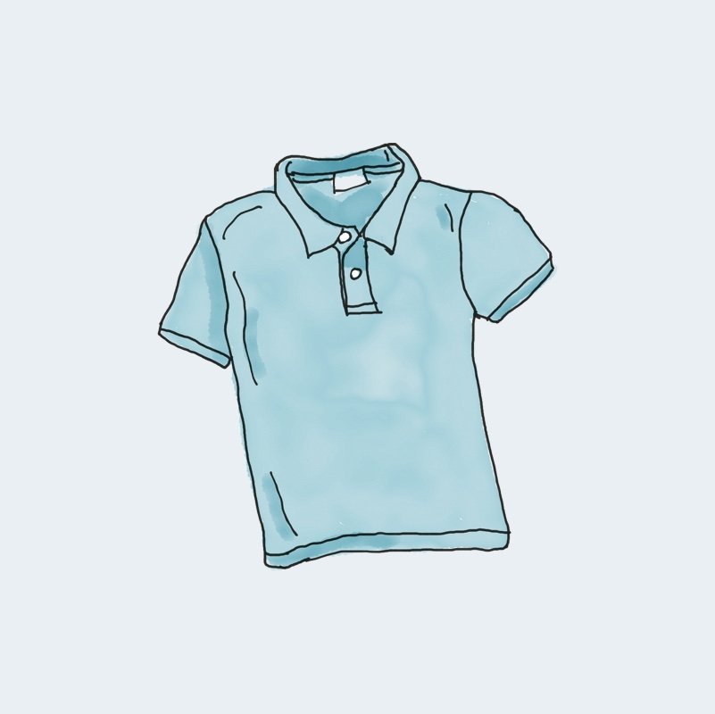 Red polo shirt